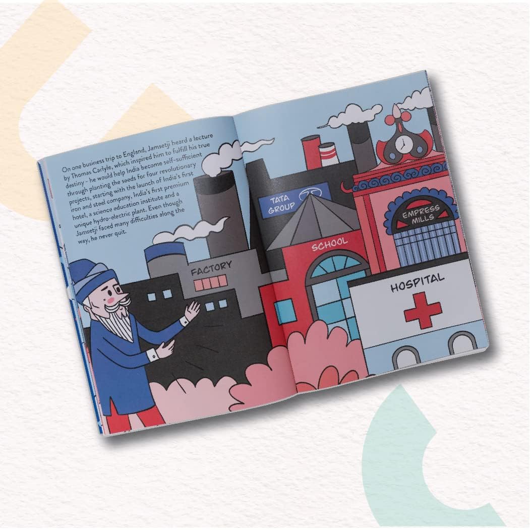 Yug Media: Jamsetji Tata Biography Story Book for Kids | Illustrated Inspirational Book with Colourful Pictures | Fun Learning Activity Book | Story books for 3+ year old | Includes 5 Interactive Activities | Story of Vision, Leadership & Innovation