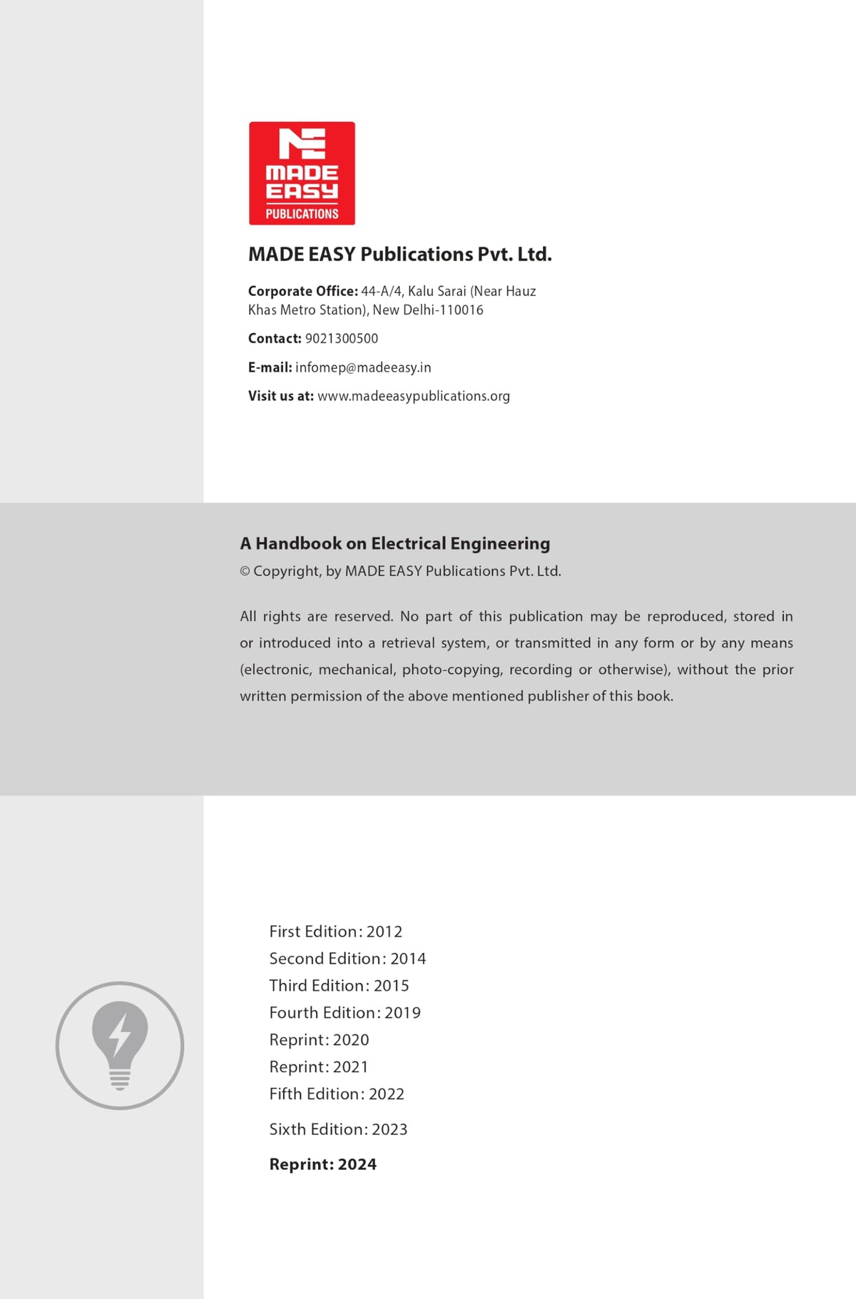 Electrical Engineering Handbook - Quick Revision Formula Book | GATE ESE