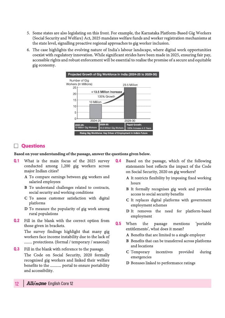 Arihant All in One English Core Class 12 for CBSE Exam 2026-27 | NCERT Based Complete Theory, Practice Exercises, CBQs, A-R, Sample Papers & Mind Maps | Revised Edition as per Latest Syllabus