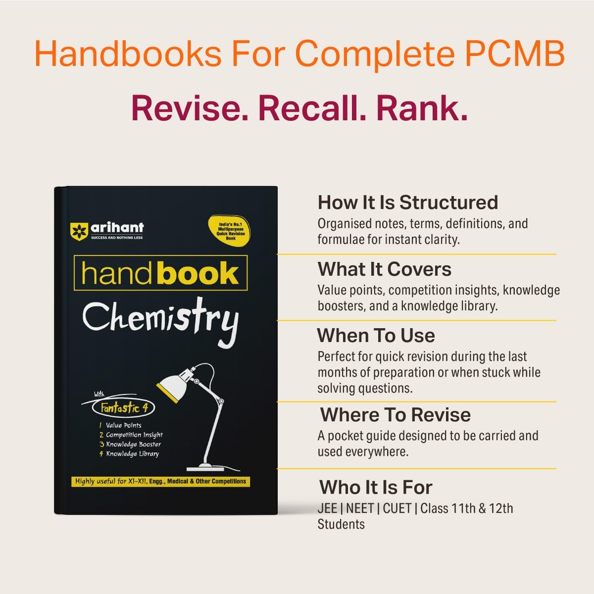 Arihant Handbook Physics For Class 11–12 | With Quick Revision Guide | JEE, CBSE, Medical & Engineering Exams 2026-2027 | With Value Points, Competition Insights & Knowledge Boosters & Library