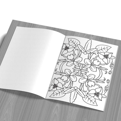 Adult Colouring Book - Flowers for Inner Calm - Colouring Activity Books for Adults - Creative Colouring Book to Reduce Stress