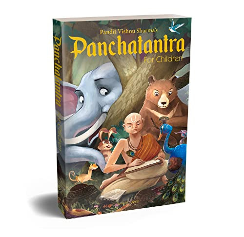 Pandit Vishnu Sharmas Panchatantra For Children: Illustrated stories (Black and White, Paperback) book cover