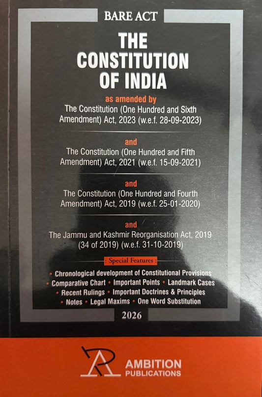 The constitution of India Bare act ( 2026 ) Ambition Publication