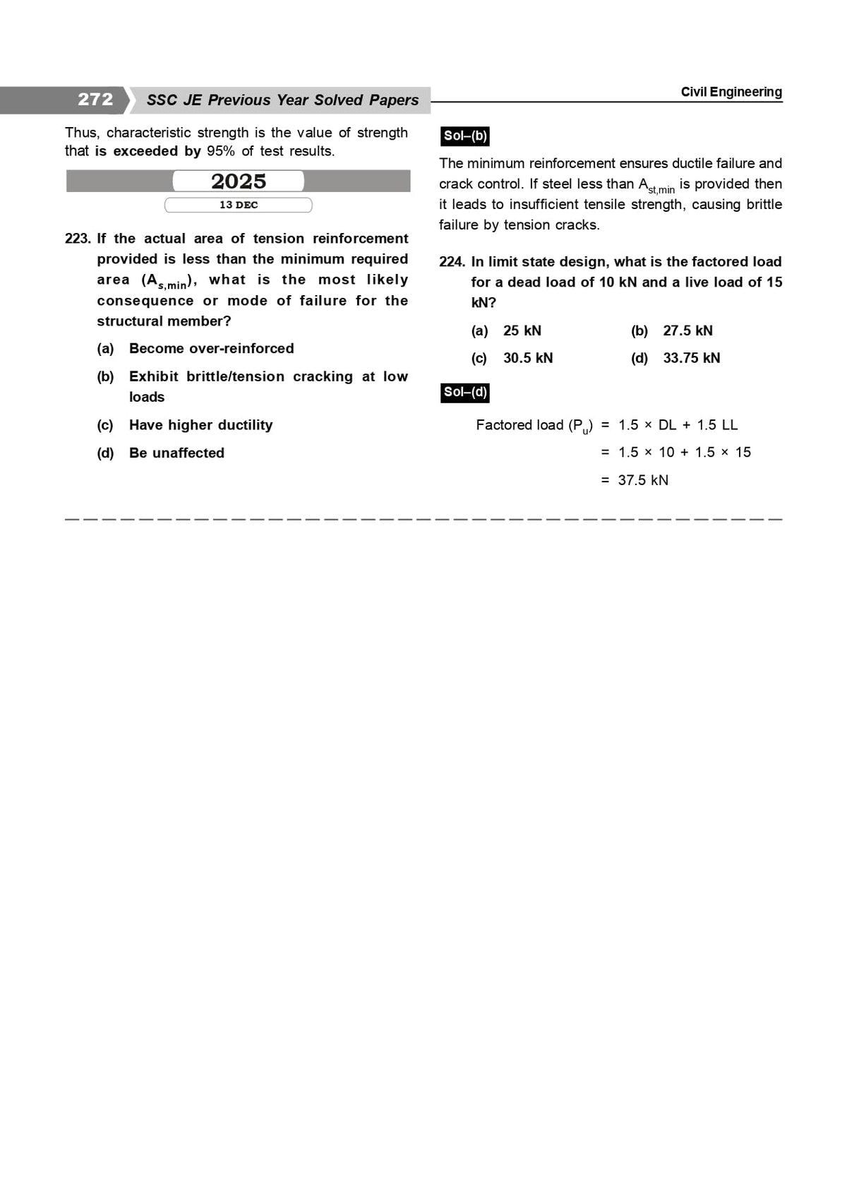 SSC JE CIVIL ENGINEERING PREVIOUS YEARS TOPICWISE OBJECTIVE DETAILED SOLUTION WITH THEORY | 2026-2027 Latest Edition | PYQs