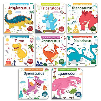 My First Dinosaur Board Books (8 Box Set) | Age 2–5 Years | Early Learning | Dino Gift Set For Kids | Preschool & Kindergarten | Latest Edition | T-Rex | Triceratops | Stego & Spino Saurus & More