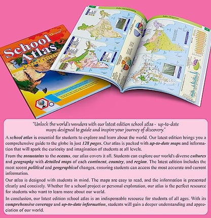 SCHOOL ATLAS LATEST EDITION (ENGLISH) - ART PAPER | School Atlas: Latest Edition with Comprehensive Mapping