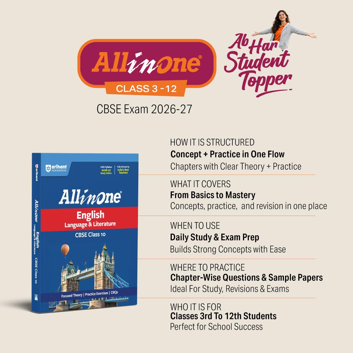 All in One Mathematics Class 8 Exam | Ganita Prakash (Part 1 & 2 ) | CBQs, Sample Papers, in-text & Chapter Exercise and Clear & Concise Theory | English Medium