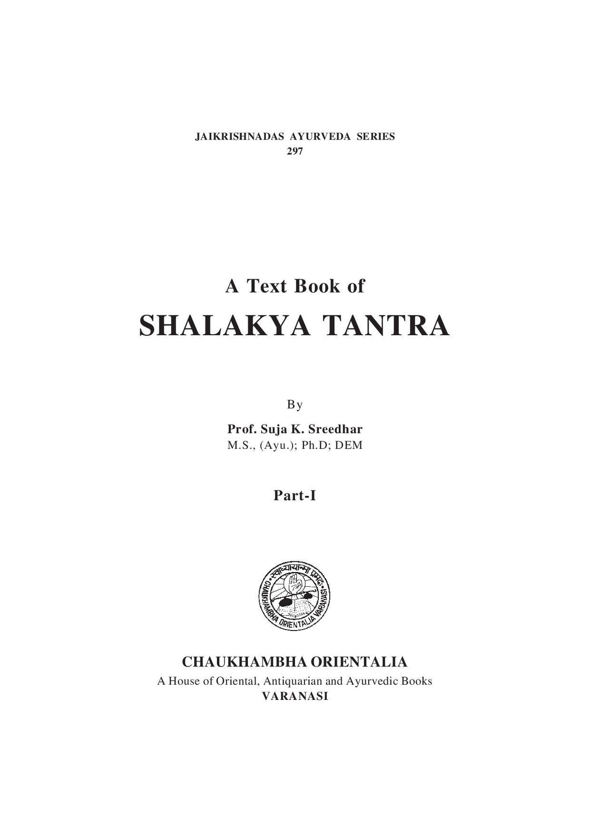 A Text Book of Shalakya Tantra