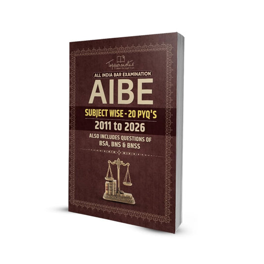 All India Bar Examination (AIBE) Subject Wise PYQ's Study Material Examination Preparation Set of 1 Book in English Toppersnotes Latest Edition