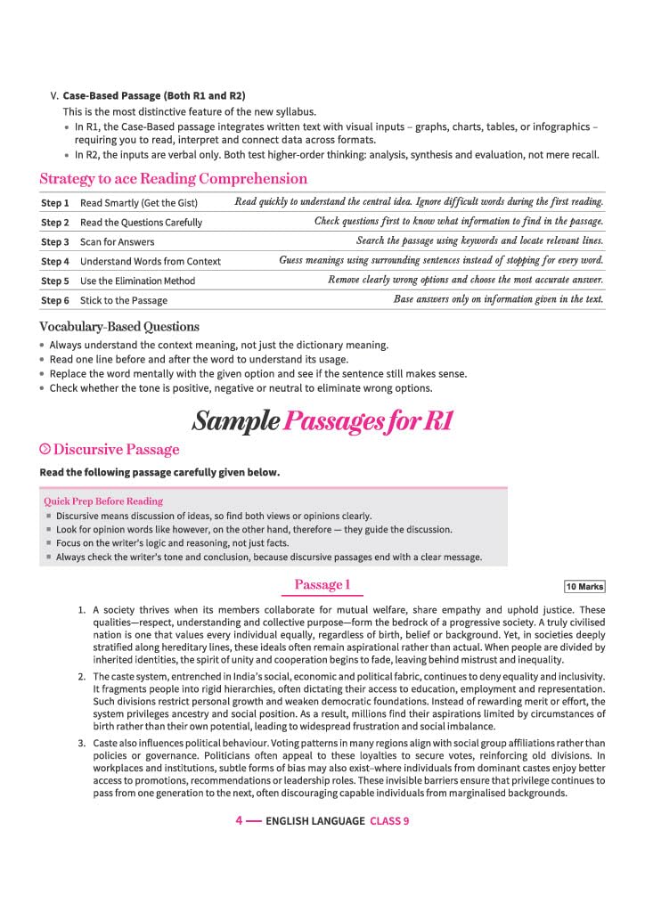 Arihant All in One English Language (Kaveri) Class 9 for CBSE Exam 2026-27 | NCERT Based Complete Theory, Practice Exercises, CBQs, A-R, Sample Papers & Mind Maps | Revised Edition as per Latest Syllabus