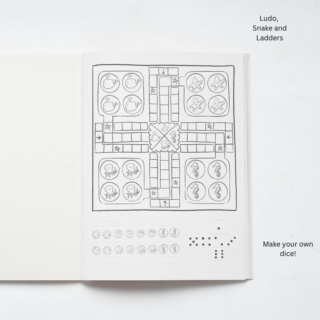 Colour and Create | Tear Out 61 items | DIY coloring book | Photo Frames, Ludo, Bookmarks, Stickers, Greetings Cards, and more | Craft Book | Colouring Book | Art Book