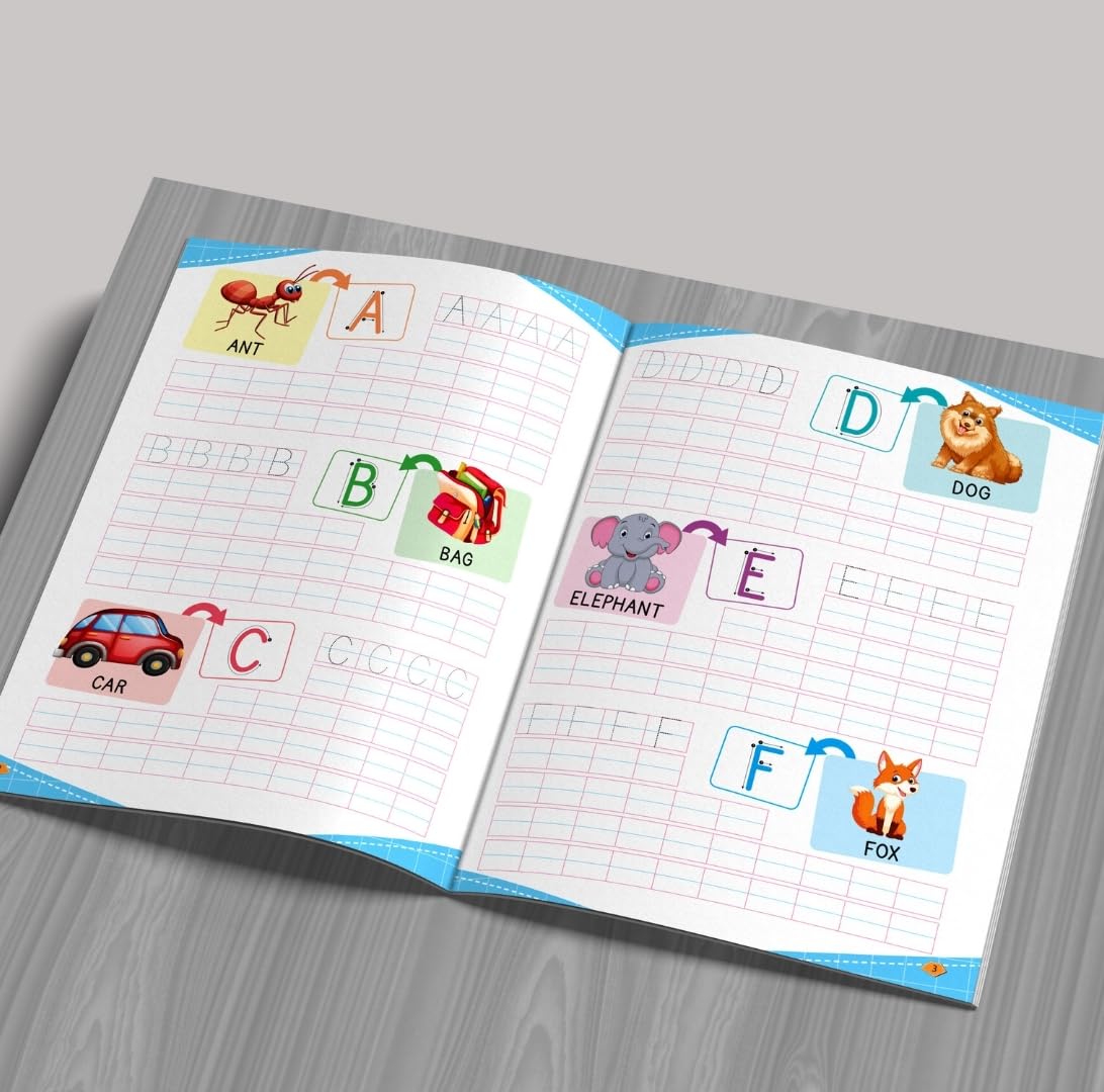 All in One - Writing Practice Fun - Write and Practice Capital Letters, Small Letters, Cursive Writing, Hindi Varnamala and Numbers - Book for Kids 2+ Years Old