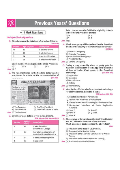 Arihant ICSE Question Bank Class 10 History & Civics For Board Exam 2027 | 26 Years Chapterwise & Topicwise PYQs (2026–2001) with Detailed Step-by-Step Solutions, Examiner's Comments, 3 Sample Papers