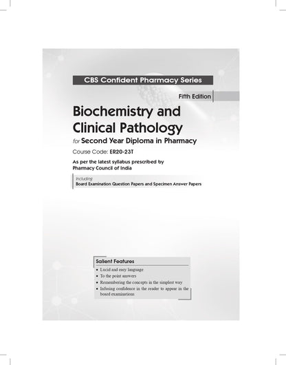 CBS Confident Pharmacy Series | Biochemistry and Clinical Pathology for Second Year Diploma in Pharmacy 5/e