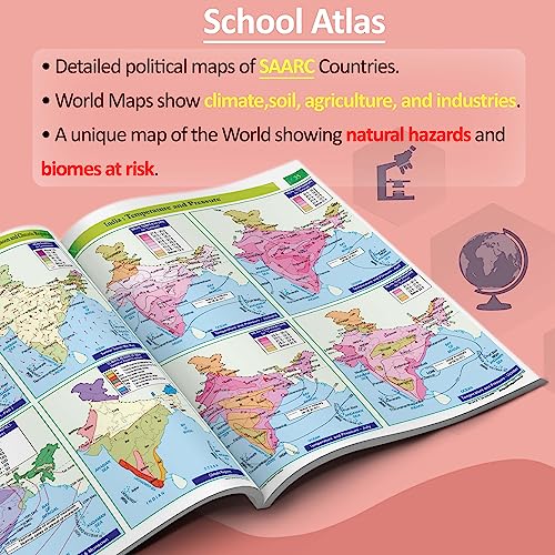 SCHOOL ATLAS LATEST EDITION (ENGLISH) - ART PAPER | School Atlas: Latest Edition with Comprehensive Mapping