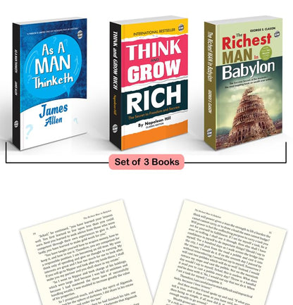 Combo of 3 Classic English Novel - Think & Grow Rich, The Richest Man In Babylon and As A Man Thinketh (Paperback) :- Motivational books for wealth