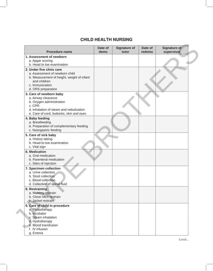 PRACTICAL RECORD BOOK OF AUXILIARY NURSE MIDWIFERY (ANM) (2 YEARS COURSE) (AS PER INC SYLLABUS)