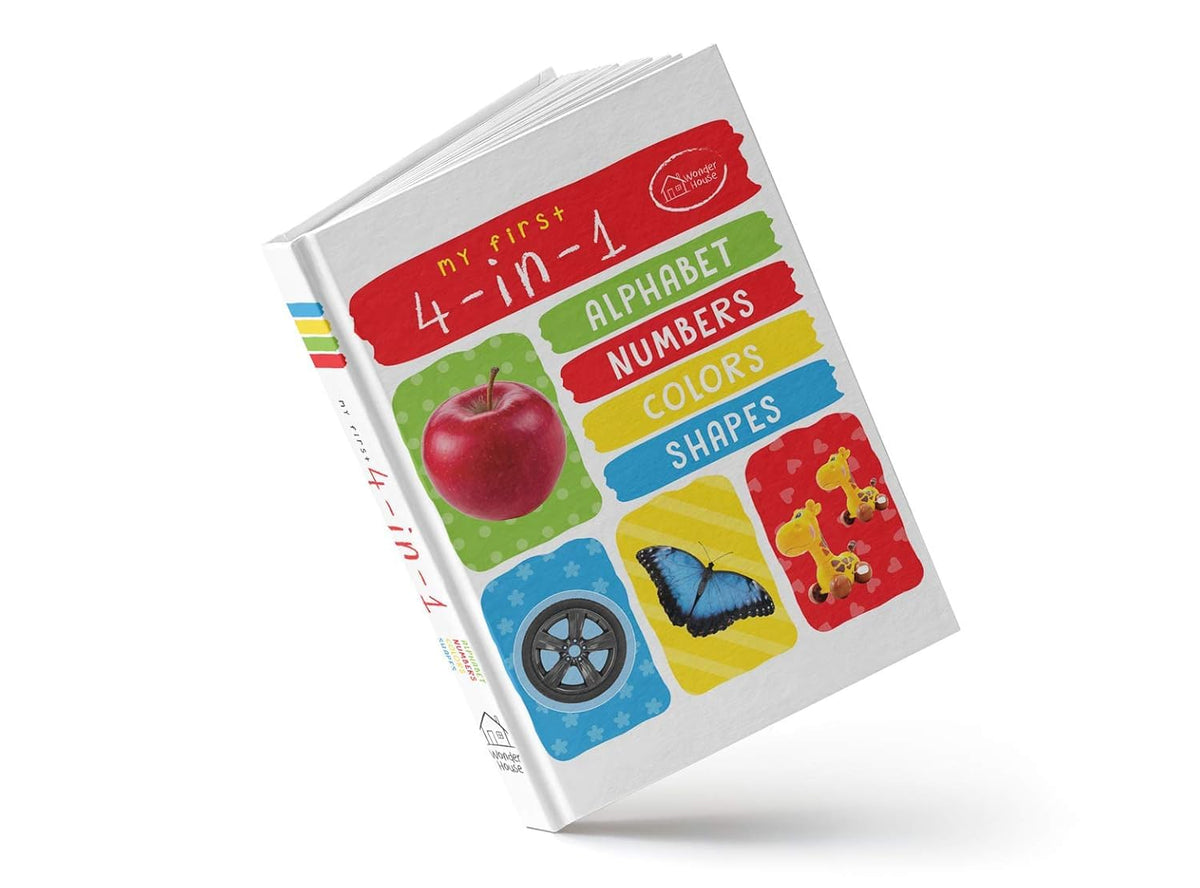 My First 4 In 1: Alphabet | Numbers | Colours | Shapes | Ages 0–5 Years | Early Learning Book | Learn Abc | 123 | Colours & Shapes | Padded Board Book | Toddlers | Preschoolers | Latest Edition