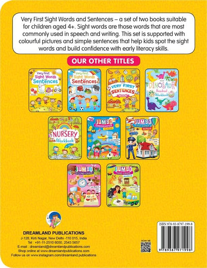 Very First Sight Words Sentences Level - 1 Book for Kids Age 4 -8 years