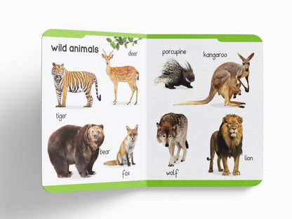 Early Learning Padded Board Book Of Animals For Kids | Ages 0–5 Years | Wild Animals | Farm Animals | Pets | Birds | Vocabulary Building | Bright Pictures | Toddlers | Preschoolers | Latest Edition