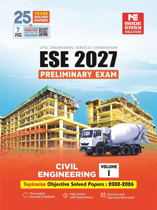 ESE 2027: Preliminary Exam: Civil Engineering Objective Solved Paper Vol-1