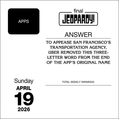 JEOPARDY! 2026 Day-to-Day Calendar: Featuring Clues and Responses From America's Favorite Quiz Show®