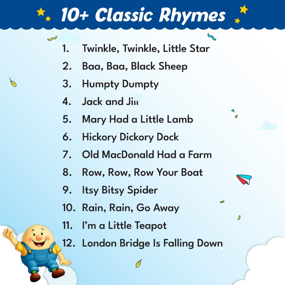 Kids' First Nursery Rhymes Padded Board Book, Colourful Illustrated Nursery Rhymes for 1-5 Years, Board Book for Toddlers