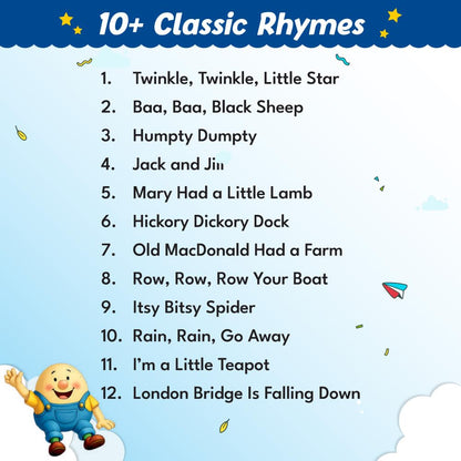 Kids' First Nursery Rhymes Padded Board Book, Colourful Illustrated Nursery Rhymes for 1-5 Years, Board Book for Toddlers