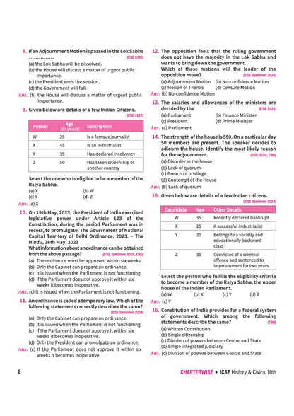 Arihant ICSE Question Bank Class 10 History & Civics For Board Exam 2027 | 26 Years Chapterwise & Topicwise PYQs (2026–2001) with Detailed Step-by-Step Solutions, Examiner's Comments, 3 Sample Papers