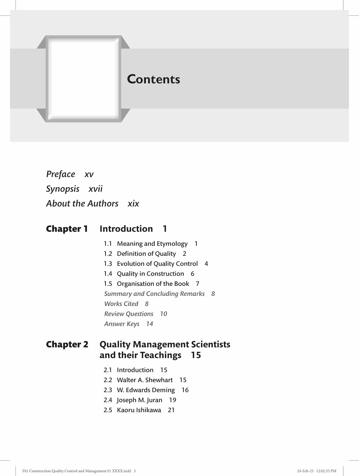 Construction Quality Management and Control |1st Edition | - Pearson