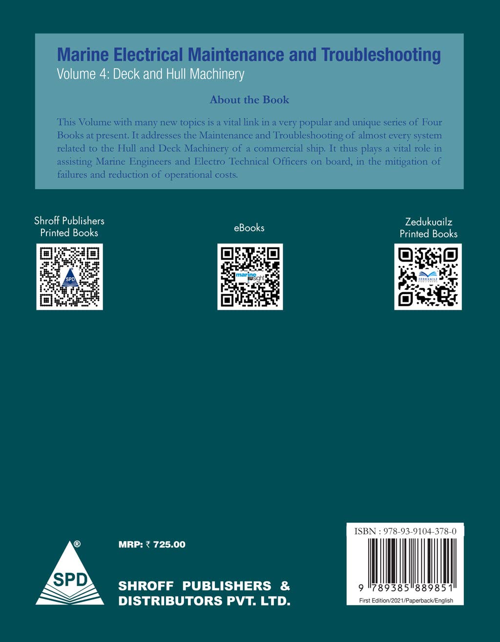Marine Electrical Maintenance and Troubleshooting Series - Volume 4: Deck and Hull Machinery: (Elstan's(R) Marine Engineering Series)