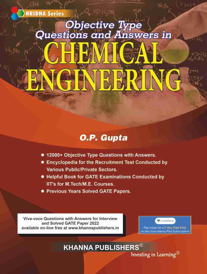 Objective Type Questions and Answers in Chemical Engineering by O.P. Gupta (Author) book cover