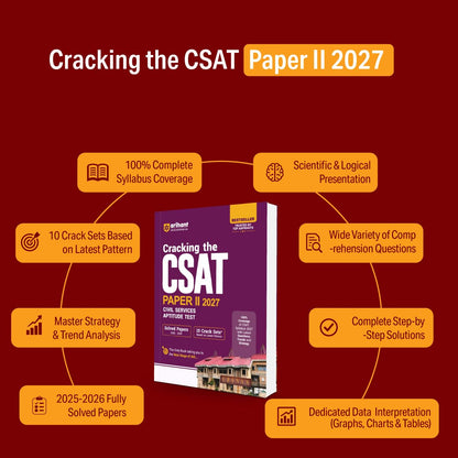 Arihant Cracking the CSAT Paper II 2027 | UPSC Civil Services Aptitude Test | Complete CSAT Syllabus Coverage with Latest Questions, Trends & Strategy | Solved Papers (2026–2025) & 10 Crack Sets