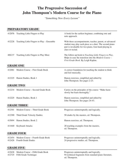 John Thompson's Modern Course for the Piano - First Grade (Book Only): First Grade - English