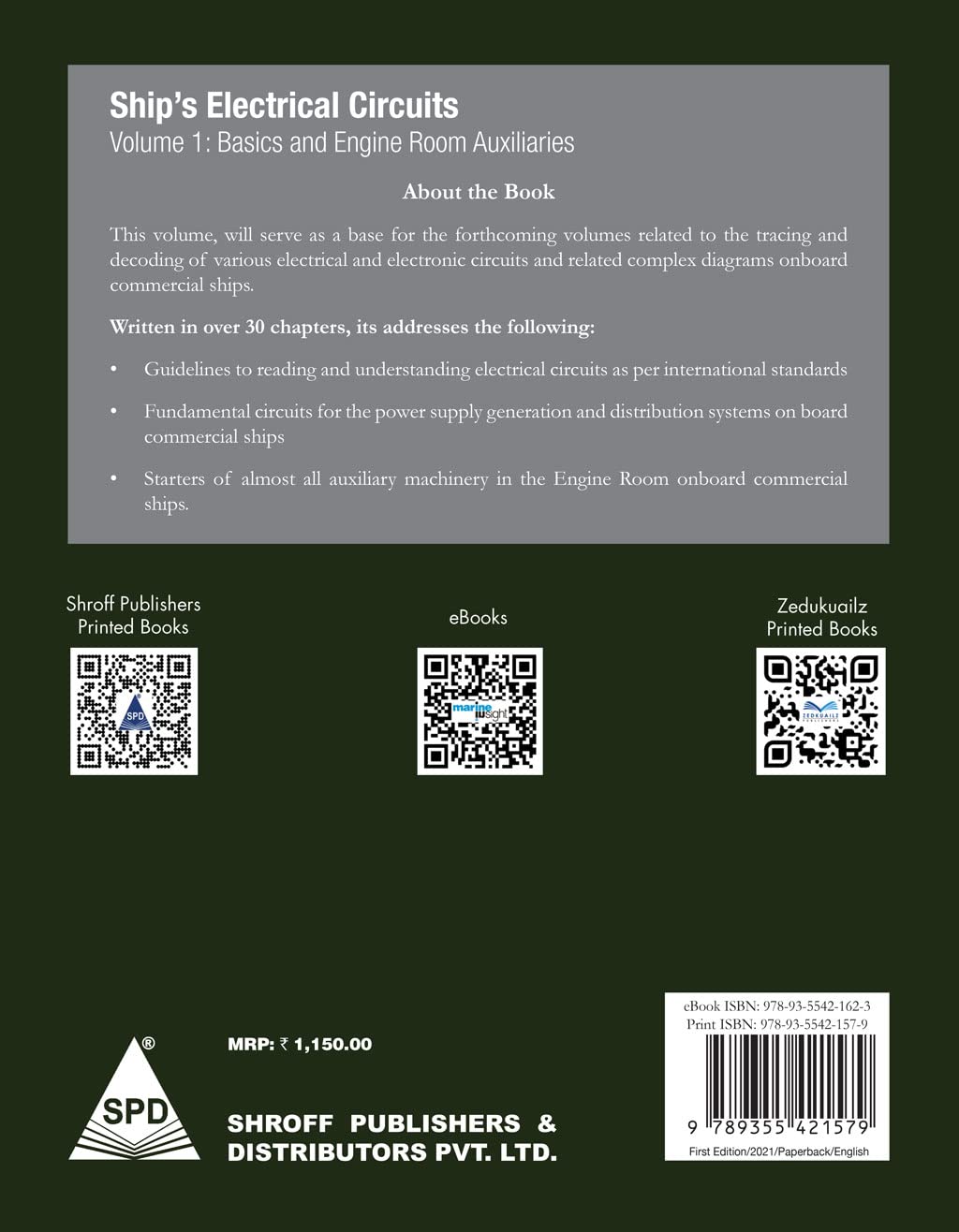 Ships Electrical Circuits - Volume 1: Basics and Engine Room Auxiliaries (Elstan's Marine Engineering Series)