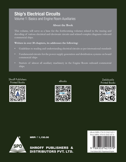 Ships Electrical Circuits - Volume 1: Basics and Engine Room Auxiliaries (Elstan's Marine Engineering Series)