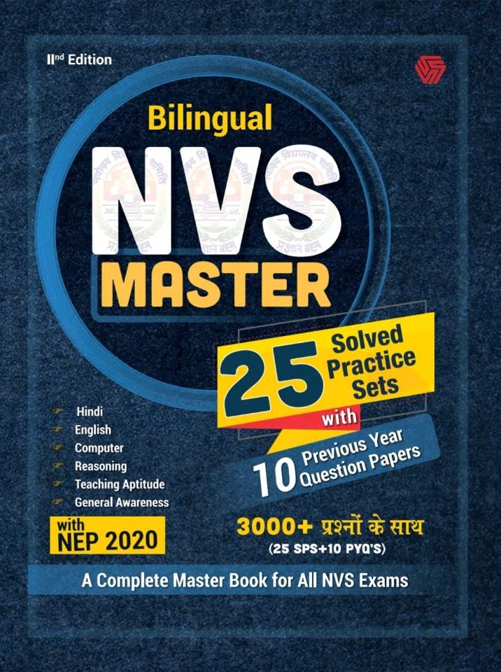 NVS MASTER (BILINGUAL: ENGLISH/HINDI) LATEST EDITION WITH 3000+ QUESTIONS (25 SPS + 10 PYQS) - 2022/ book cover