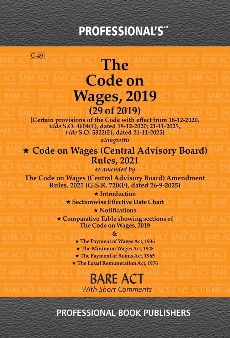 Labour Laws combo of Code on Wages, Social Security, Industrial Relations and Occupational Health & Safety
