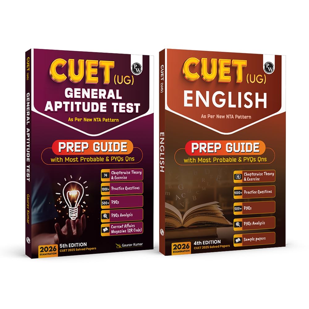 PW CUET UG Entrance Exam Books 2026 – General Test (GT/Section III) & English, Chapterwise & Topicwise Theory + Exercises, PYQ (2025–2022) | Most Probable MCQs Question Bank | Mock Tests | NTA Pattern