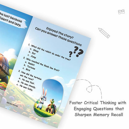 Set of 10 Moral Story Book for Kids with 100+ Activities Book, Short Illustrated Stories with 3D Animated Images, Story Book for Kids 3-5 Years