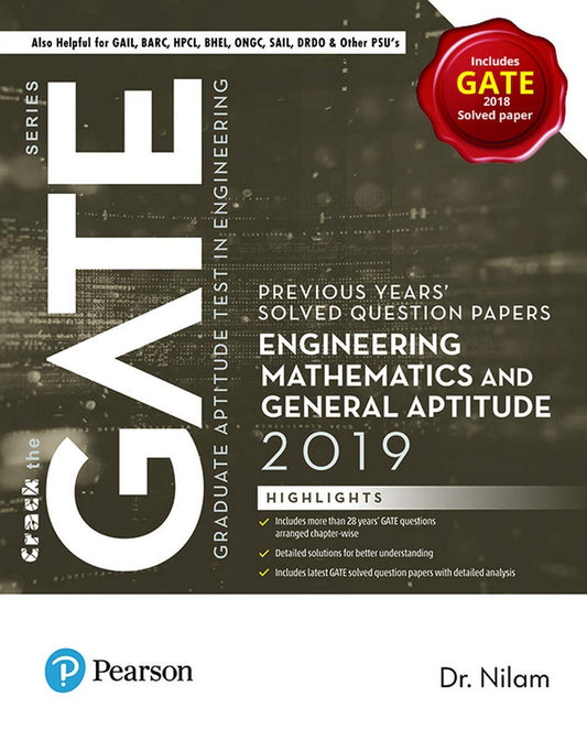 Previous Years Solved Question Papers GATE  General Aptitude & Engineering Mathematics 2019 book cover
