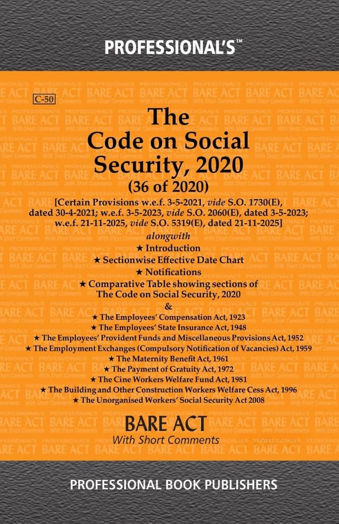 Labour Laws combo of Code on Wages, Social Security, Industrial Relations and Occupational Health & Safety