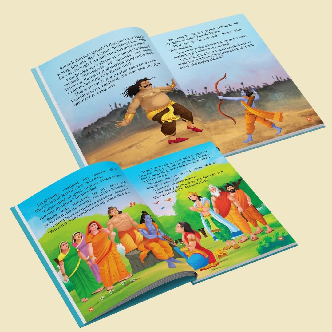 Ramayana Book for Kids - Illustrated Stories for Children - Epic Stories - Bedtime Stories - Age 2+ Years - Read Aloud to Infants, Toddlers - Hardbound Book