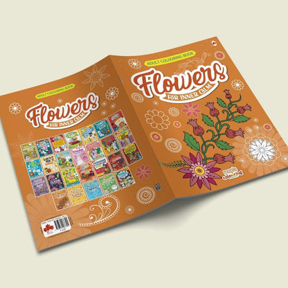 Adult Colouring Book - Flowers for Inner Calm - Colouring Activity Books for Adults - Creative Colouring Book to Reduce Stress