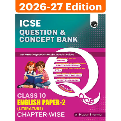 PW Class 10 ICSE Question & Concept Bank English Paper 2 (Literature) 2027 Chapterwise & Topicwise By Nupur Sharma | Narrative/ Poetic Sketch & Devices | Important Practice Questions