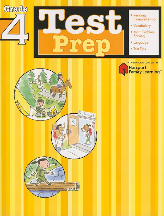 Test Prep: Grade 4 (Flash Kids Harcourt Family Learning) book cover