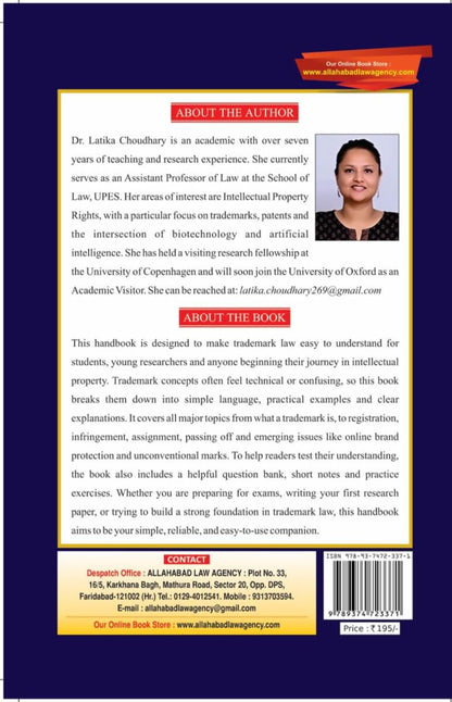 Handbook On Trademark Laws by Dr. Latika Choudhary | First Edition