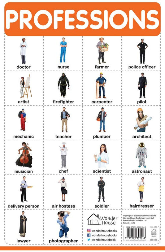 Professions - My First Early Learning Wall Chart: For Preschool, Kindergarten, Nursery And Homeschool