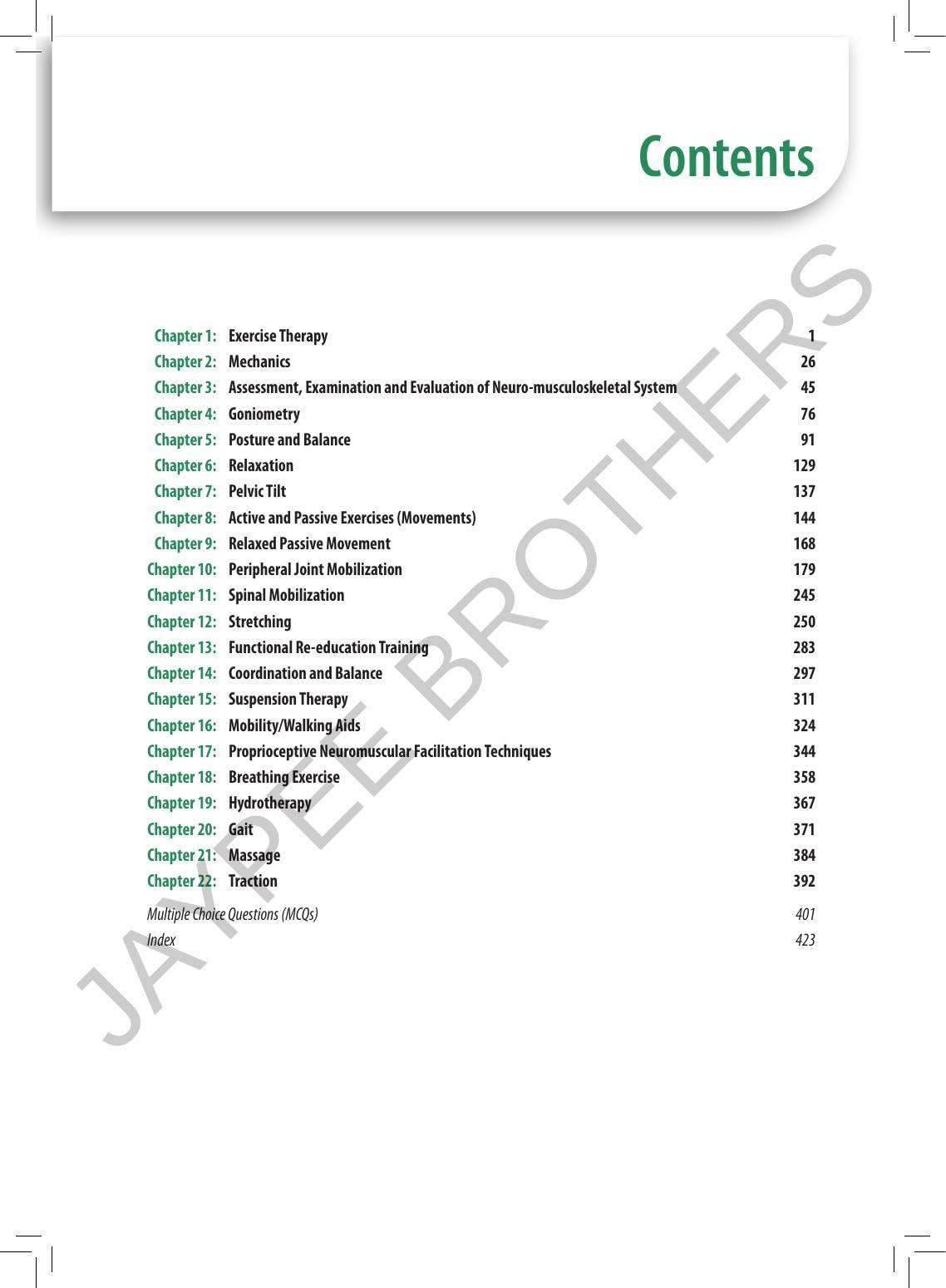 S Lakshmi Narayanan's Textbook of Therapeutic Exercises, 2/E for BPT/ Physiotherapy Students | Exercise Therapy, Assessment, Mobilization, PNF, Traction, Gait Training and 250 MCQs with Answer Keys