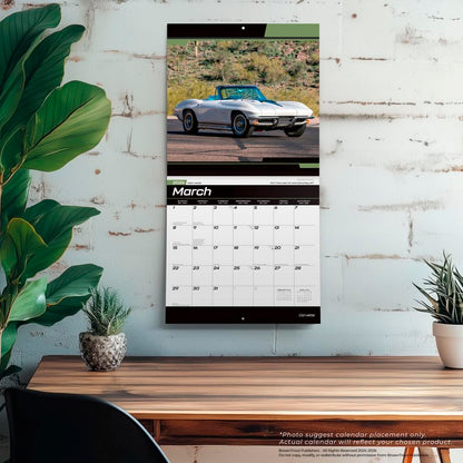 Corvette OFFICIAL | 2026 12 x 24 Inch (Hanging) Monthly Square Wall Calendar | Plastic-Free | BrownTrout | Chevrolet Motor Muscle Car